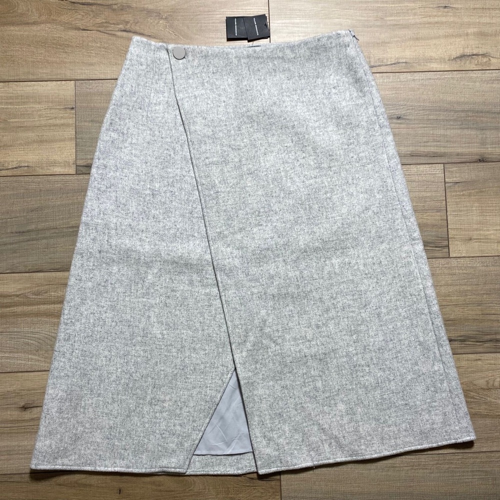 Club Monaco Womens Wool Blend A-Line Cutaway Skirt Size 12 Gray